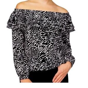 Michael Kors Women's Animal-Print Off-The-Shoulder Top